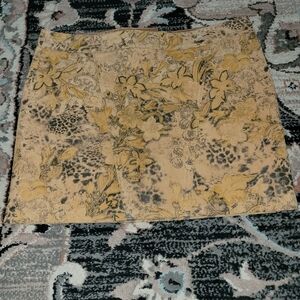 Women's 6 "Express" Genuine Leather Floral Print Mini Skirt